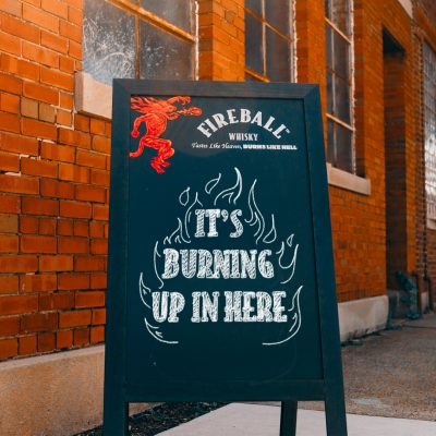 Download Sidewalk chalkboard sign - It's Burning Up In Here