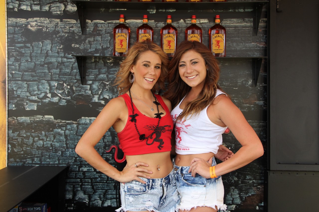 Two female Fireball ambassadors in Fireball apparel